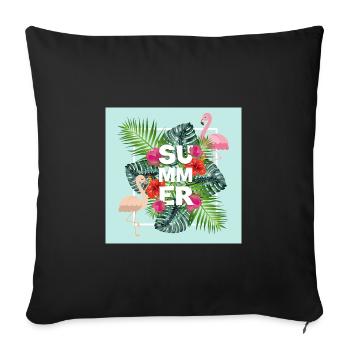 Été - paradis tropical d'été - Housse de coussin décorative 45 x 45 cm - noir - Devant