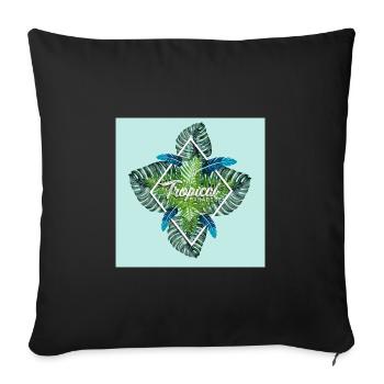 Été - paradis tropical d'été - Housse de coussin décorative 45 x 45 cm - noir - Devant