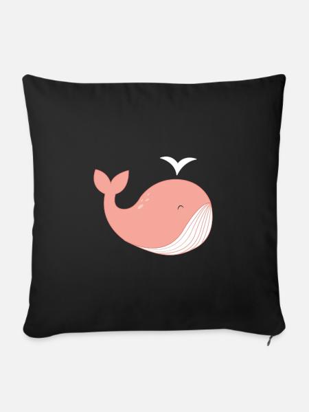 Whale not! - Sofa pillowcase 17,3'' x 17,3'' (45 x 45 cm) - black