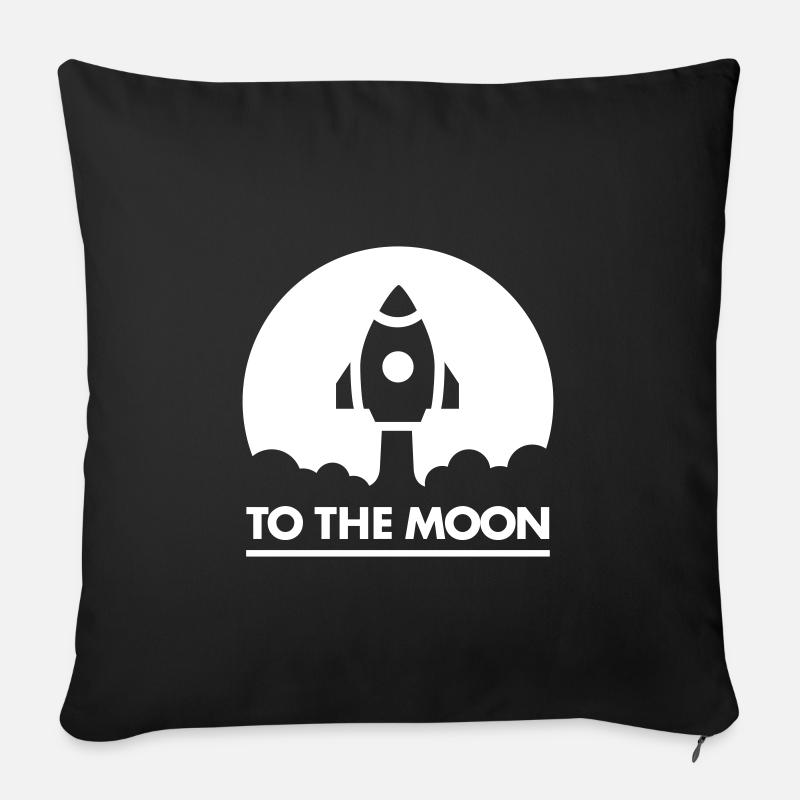 To The Moon - Housse de coussin décorative 45 x 45 cm - noir