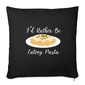 Manger des pâtes drôle disant Spaghetti Chef - Housse de coussin décorative 45 x 45 cm - noir - Devant