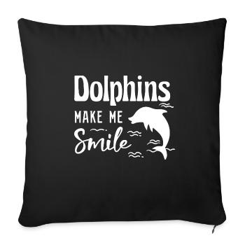 Animaux marins Mignon Dauphin Animaux sauvages - Housse de coussin décorative 45 x 45 cm - noir - Devant