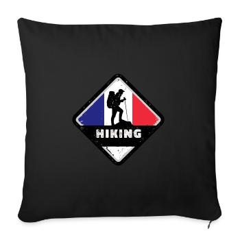Drapeau de la France Look en détresse Drapeau français - Housse de coussin décorative 45 x 45 cm - noir - Devant