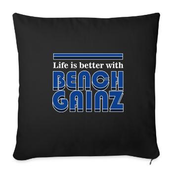 Life With Bench Ganiz Ironic Powerlifting - Sofakissenbezug 45 x 45 cm - Schwarz - Vorne