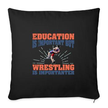 Wrestling Wrestler Sport Freestyle Wrestling Saying - Sofa pillowcase 17,3'' x 17,3'' (45 x 45 cm) - black - Front