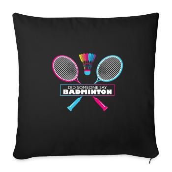 Badminton Quote Cool Retro Hobby Badminton Sports - Housse de coussin décorative 45 x 45 cm - noir - Devant