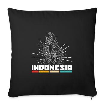 Indonesien Reise Bali Wayang Kulit Schatten - Sofakissenbezug 45 x 45 cm - Schwarz - Vorne