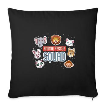 Animal Rescue Squad Animal Welfare Cats and Dogs - Sofa pillowcase 17,3'' x 17,3'' (45 x 45 cm) - black - Front