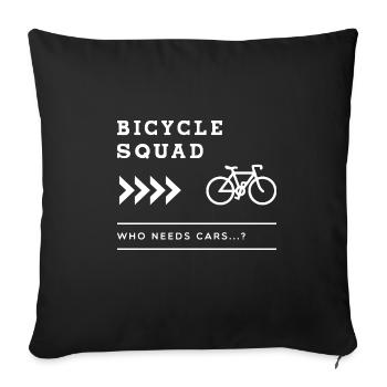 Bicycle Squad Mobilité durable Cycling Cardio - Housse de coussin décorative 45 x 45 cm - noir - Devant