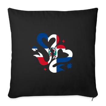 Drapeau de la France Look en détresse Drapeau français - Housse de coussin décorative 45 x 45 cm - noir - Devant