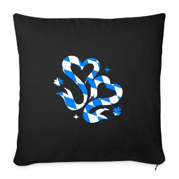 Bavaria Flag Hearts Bavarian Flag Vintage Heart - Sofa pillowcase 17,3'' x 17,3'' (45 x 45 cm) - black - Front