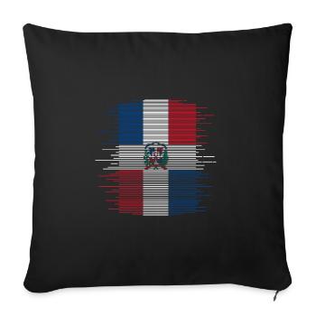 Dominican Republic Flag Dom Rep Flag Travel - Sofa pillowcase 17,3'' x 17,3'' (45 x 45 cm) - black - Front