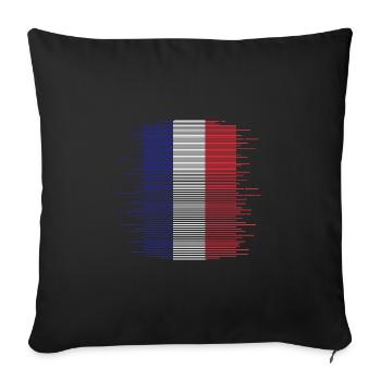 Drapeau de la France Look en détresse Drapeau français - Housse de coussin décorative 45 x 45 cm - noir - Devant
