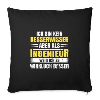 Ingenieur Student - Sofakissenbezug 45 x 45 cm - Schwarz - Vorne
