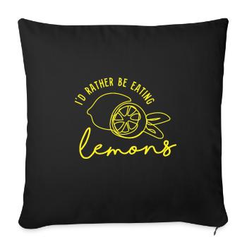 Manger des citrons Limonade estivale Citrus - Housse de coussin décorative 45 x 45 cm - noir - Devant
