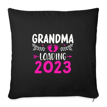Werdende Oma, Oma loading 2023 Großmutter 2023 - Sofakissenbezug 45 x 45 cm - Schwarz - Vorne
