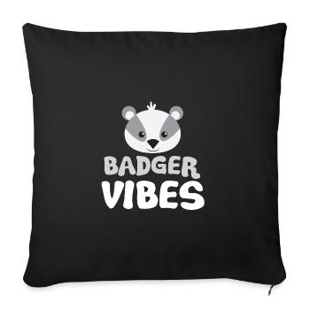 Vibrations de blaireau - Housse de coussin décorative 45 x 45 cm - noir - Devant
