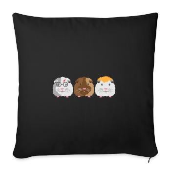 Trois petits cochons d'Inde - Housse de coussin décorative 45 x 45 cm - noir - Devant
