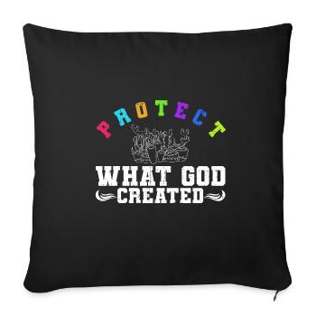 Protect What God Created Coral Reefs Nature Faith - Sofa pillowcase 17,3'' x 17,3'' (45 x 45 cm) - black - Front