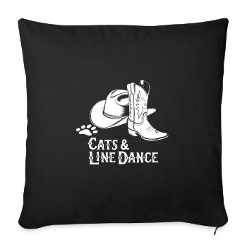Katzen und Line Dance. Perfekt für die Katzenmama - Sofakissenbezug 45 x 45 cm - Schwarz - Vorne