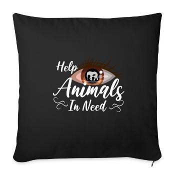 Help Animals Rescue Cats and Dogs Animal Shelter - Sofa pillowcase 17,3'' x 17,3'' (45 x 45 cm) - black - Front