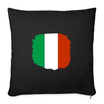 Drapeau de l’Italie Vintage Drapeau italien Look vieilli - Housse de coussin décorative 45 x 45 cm - noir - Devant