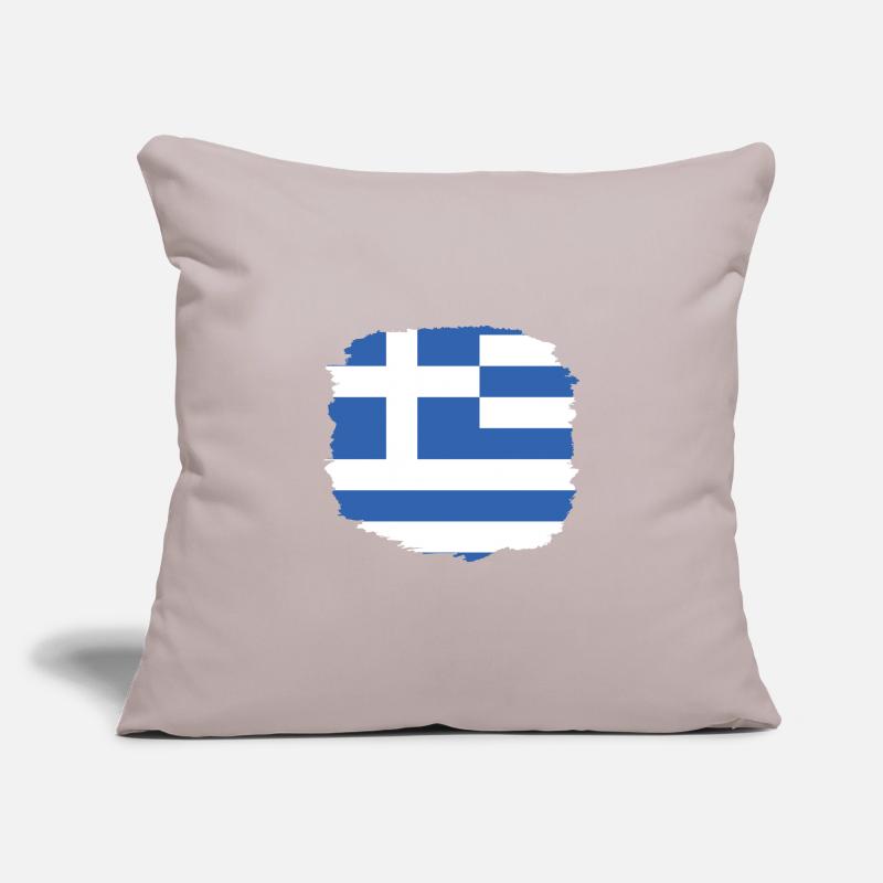 Drapeau de la Grèce Hellas Athènes Drapeau de la Grèce Housse de coussin décorative 45 x 45 cm