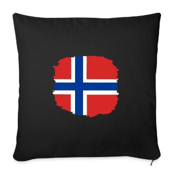 Drapeau de la Norvège Scandinavie Drapeau norvégien - Housse de coussin décorative 45 x 45 cm - noir - Devant
