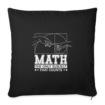 Math Teacher Art Geometry Fibonacci Spiral - Sofa pillowcase 17,3'' x 17,3'' (45 x 45 cm) - black - Front