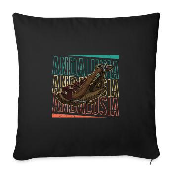 Spanische Küche Jamon Schinken Tapas Andalusien - Sofakissenbezug 45 x 45 cm - Schwarz - Vorne