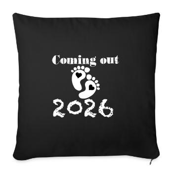 Coming Out 2026 Baby Footprint Heart - Sofa pillowcase 17,3'' x 17,3'' (45 x 45 cm) - black - Front
