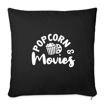Filme und Popcorn essen Mais Salziges Popcorn - Sofakissenbezug 45 x 45 cm - Schwarz - Vorne