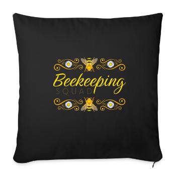 Beekeeping Squad Cute Bee Keeper Honey Nature - Sofa pillowcase 17,3'' x 17,3'' (45 x 45 cm) - black - Front
