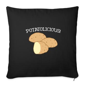 Potatolicious Vegetable Healthy Food Potato - Sofa pillowcase 17,3'' x 17,3'' (45 x 45 cm) - black - Front