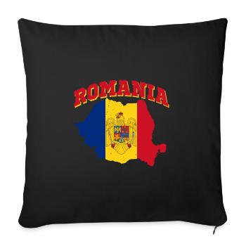 Les habitants des Balkans roumains voyagent en vacances en Roumanie - Housse de coussin décorative 45 x 45 cm - noir - Devant