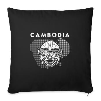 Cambodia Culture Asia Khmer Holiday Flag - Sofa pillowcase 17,3'' x 17,3'' (45 x 45 cm) - black - Front