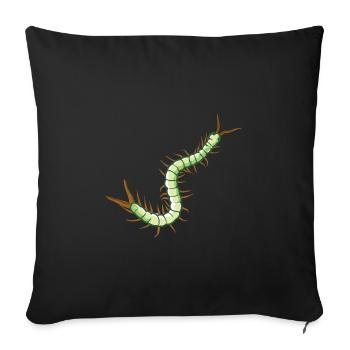 Skolopender insect crawler Centipede poisonous - Sofa pillowcase 17,3'' x 17,3'' (45 x 45 cm) - black - Front