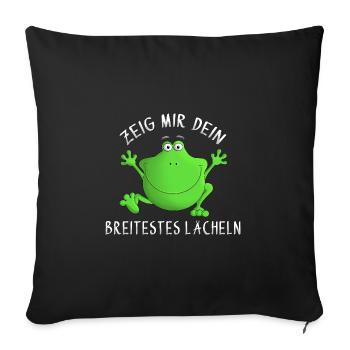 Rire - sourire - sourire - Housse de coussin décorative 45 x 45 cm - noir - Devant
