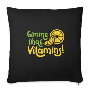 Gimme Vitamins Ironic Jus de citron Agrumes - Housse de coussin décorative 45 x 45 cm - noir - Devant