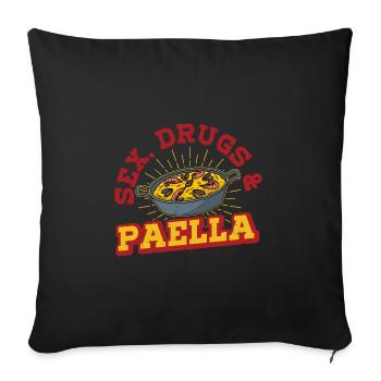 Spain Valencia Travel Spanish Cuisine Saying - Sofa pillowcase 17,3'' x 17,3'' (45 x 45 cm) - black - Front