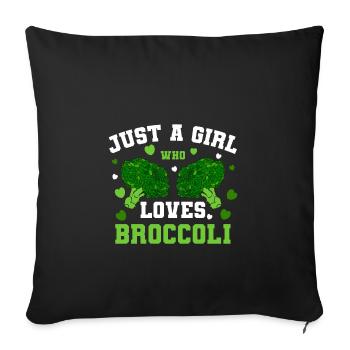 brocoli - Housse de coussin décorative 45 x 45 cm - noir - Devant