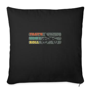 Bike tour - Sofa pillowcase 17,3'' x 17,3'' (45 x 45 cm) - black - Front