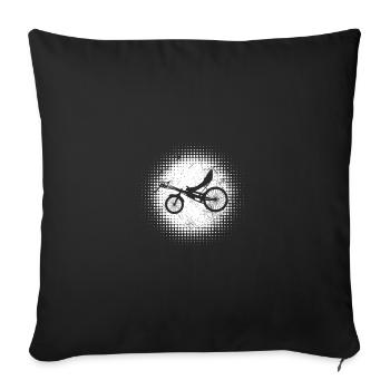 Retro Liegerad Fahrrad - Sofakissenbezug 45 x 45 cm - Schwarz - Vorne
