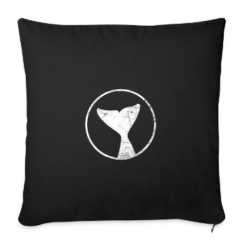 Whale sperm whale illustration - Sofa pillowcase 17,3'' x 17,3'' (45 x 45 cm) - black - Front