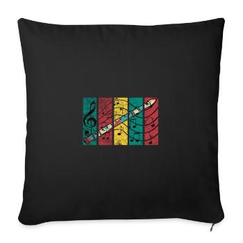 recorder - Sofa pillowcase 17,3'' x 17,3'' (45 x 45 cm) - black - Front