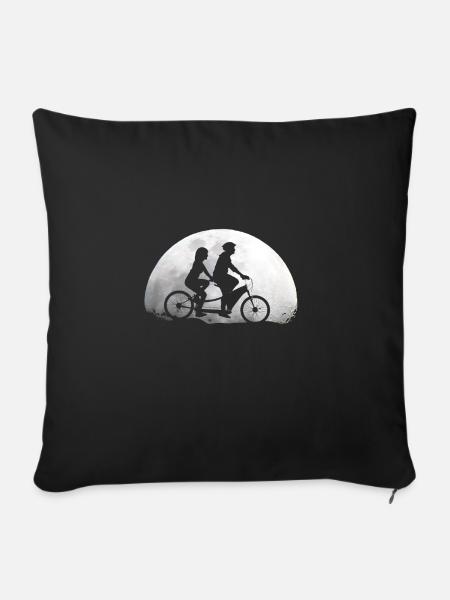 Tandemfahrrad Mond Tandem - Sofakissenbezug 45 x 45 cm - Schwarz