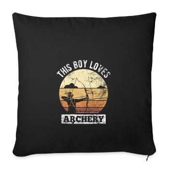 Retro Bogenschütze Bogenschießen Bogen - Sofakissenbezug 45 x 45 cm - Schwarz - Vorne