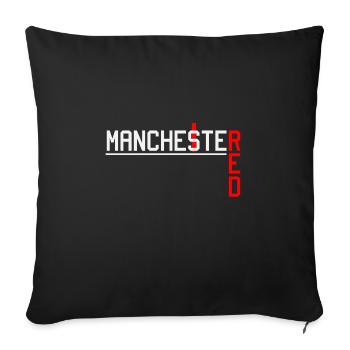 Manchester ist Rot - Sofakissenbezug 45 x 45 cm - Schwarz - Vorne