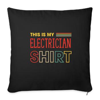 Tension de dicton ironique d'artisan électricien - Housse de coussin décorative 45 x 45 cm - noir - Devant