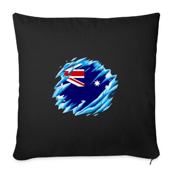 Australien Flagge Down Under Australische Fahne - Sofakissenbezug 45 x 45 cm - Schwarz - Vorne